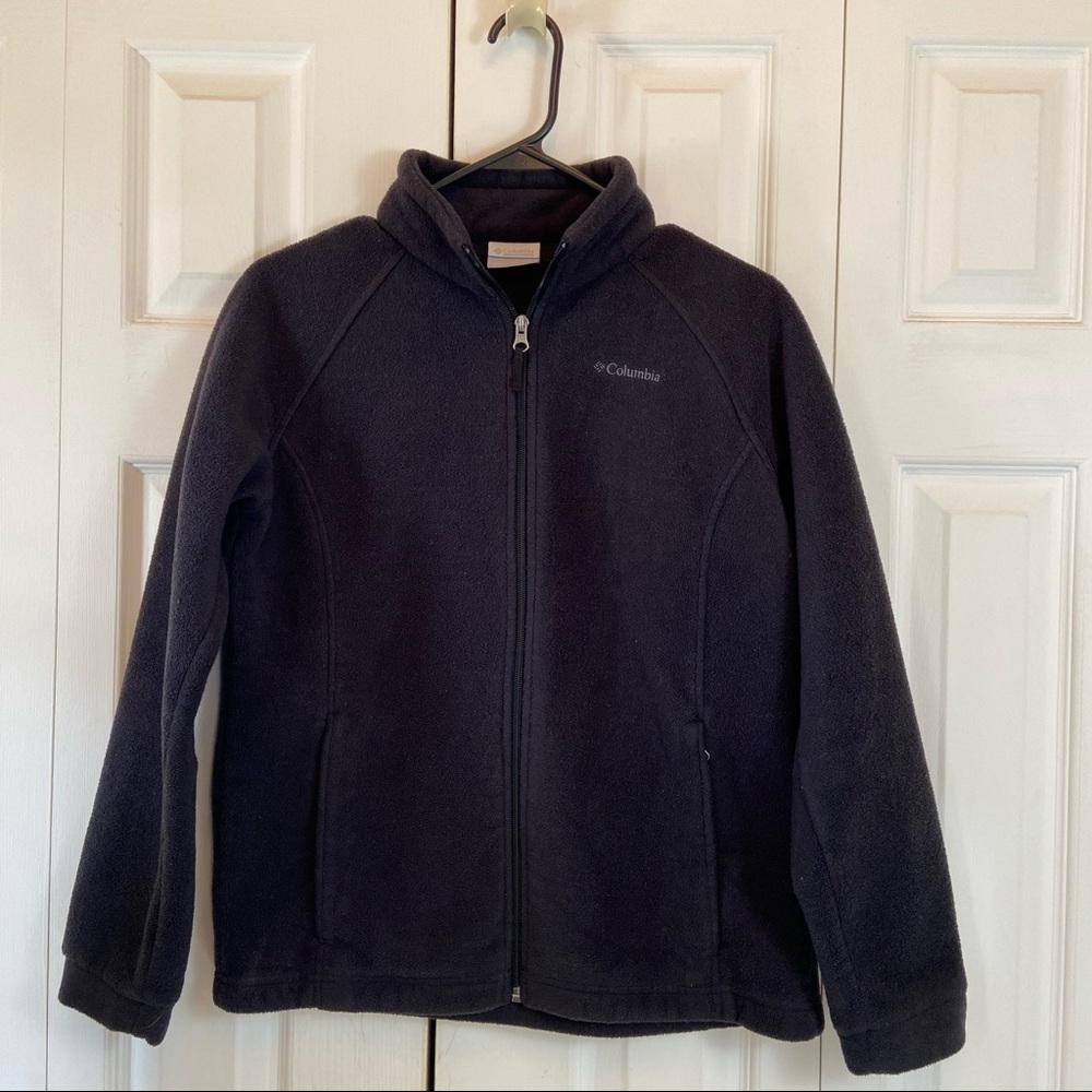 Columbia Black Fleece Zip Up Jacket Coat Unisex XL